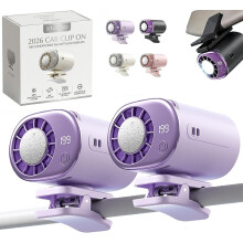 (Purple*2, -) Ventilador clip coche pantalla LED 16C semi enfriamiento USB recargable 360 199 velocidades