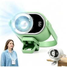 (Green, -) Bil clip on air condition vifte – 360 rotasjon 199 hastighet, USB oppladbar
