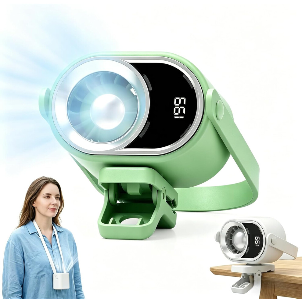 (, -) Car Clip On Air Conditioner Fan Â 360 Rotation 199 Speed, Usb Rechargeable Green 5437706944799