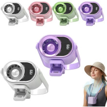 (White+Purple, -) Ventilador clip coche aire acondicionado USB recargable LED 360 rotación coche oficina camping