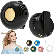 (Black, -) Lot 2 mini ventilateurs sans pales portables clip, 3 vitesses