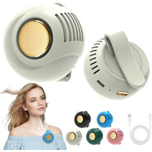 (White, -) Lot 2 mini ventilateurs sans pales portables clip, 3 vitesses