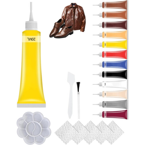 (Yellow, -) Gel réparation cuir, gris