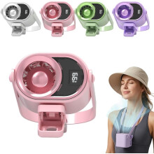 (Pink, -) Ventilador clip coche aire acondicionado USB recargable LED 360 rotación coche oficina camping