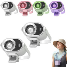 (White*2, -) Ventilador clip coche aire acondicionado USB recargable LED 360 rotación coche oficina camping