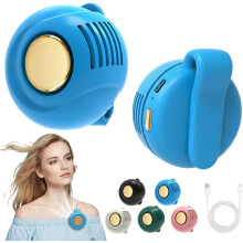 (Blue, -) Lot 2 mini ventilateurs sans pales portables clip, 3 vitesses
