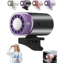 (Black, -) Auton klipsituuletin LED-näytöllä, USB-ladattava, kannettava 360 kääntyvä, 199 nopeutta kuorma-autoon, telttaan