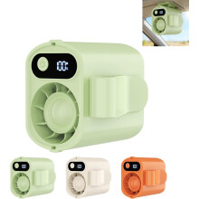 (Green, -) 360 kääntyvä autotuuletin LED-näytöllä, USB-ladattava klipsituuletin autoon, retkeilyyn, kuntosalille
