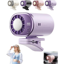 (Purple, -) Ventilador clip coche pantalla LED USB recargable portátil 360 199 velocidades camión tienda
