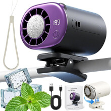 (#4, -) Ventilador clip coche pantalla LED portátil mini refrigeración coche USB recargable 199 velocidades