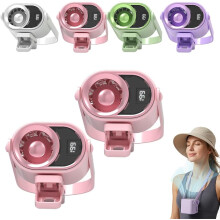 (Pink*2, -) Ventilador clip coche aire acondicionado USB recargable LED 360 rotación coche oficina camping