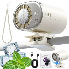 (#2, -) Ventilador clip coche pantalla LED portátil mini refrigeración coche USB recargable 199 velocidades
