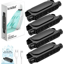 (Black, 4PCS) Auton istuintuuletin takaistuimelle, USB-ladattava niskajäähdytystuuletin 3 nopeudella lapsille ja aikuisille beige
