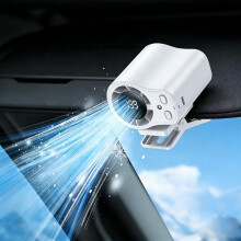 (A-White, -) Ventilador clip coche LED 199 velocidades semi enfriamiento USB recargable coche trabajo