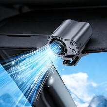 (A-Black, -) Auto clip on ventilator met LED display 199 snelheden semi koeling USB oplaadbaar voor auto werk
