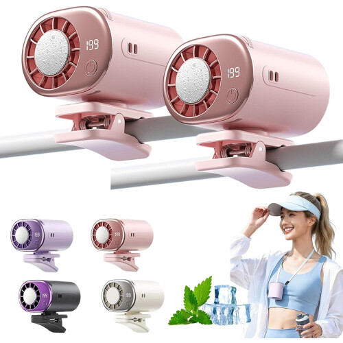 (Pink+Pink, -) Ανεμιστήρας κλιπ αυτοκ. με LED, 199 ταχ., USB επαναφορτιζόμενος, προσωπική ψύξη