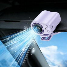 (A-Purple, -) Auto clip on ventilator met LED display 199 snelheden semi koeling USB oplaadbaar voor auto werk