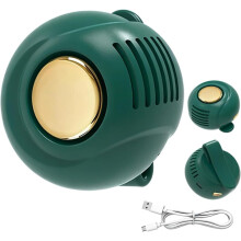 (Green, -) Lot 2 mini ventilateurs sans pales portables clip, 3 vitesses