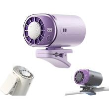 (Purple, -) Ventilador clip coche LED 360 ajustable portátil rejilla coche escritorio