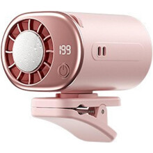 (Pink, -) Ventilador clip coche LED 199 velocidades 16C semi enfriamiento pinza ancha batería 2000mAh