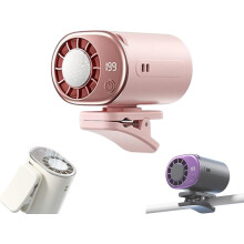 (Pink, -) Auton klipsituuletin LED-näytöllä, 360 säädettävä jäähdytystuuletin, kannettava tuuletusaukkoon ja pöydälle
