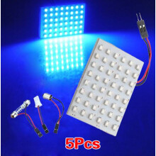 5pcs del coche Luz Interior Panel 48 SMD LED T10 BA9S adorno de la boveda del bulbo del adaptador 12V de Blu-ray del panel