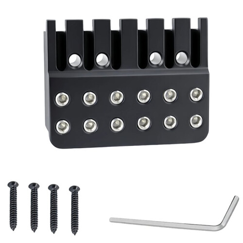 6 String Locking Nut Guitar Bridge String Locks for Headless Electric Guitar Replacement Parts Black