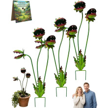 (3pcs, -) Hupaisa metallinen lihansyöjäkasvipuutarhapaalu, käsintehty 25 tuuman Venus Flytrap nurmikon koristeeksi