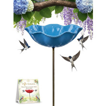 (Blue, -) 3er Metall Blume Gartenstecker Vogeltränke, Bienen & Kolibri Tränke für Hof