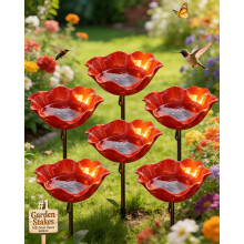 (6pcs, -) Handgemachte Metall Blumenstecker Vogeltränke, Bienen Trinkstation, 61cm für Schmetterling
