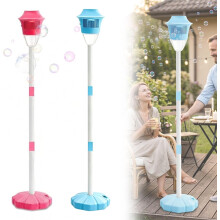 (Blue+pink, -) Automaattinen kuplakone valoilla, ladattava seisova kuplasoihdut, puutarhajuhlakoristeeksi