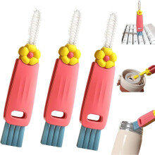 (Red, -) Set cepillos limpieza tapa vasos 3 en 1 botella pajitas herramienta cocina