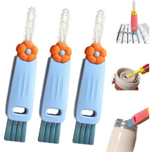 (Blue, -) Set cepillos limpieza tapa vasos 3 en 1 botella pajitas herramienta cocina