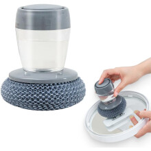 (Pet Head, -) Spülbürste mit Seifenspender, Küchenschrubber mit PET/Stahl Borsten für Töpfe & Pfannen