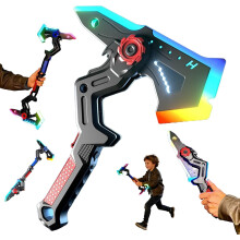 (Red, -) Dual Axe Blade Interstellar Spark Battle Blade, LED Light with Mist Spray, USB Rechargeable Toy