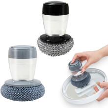 (Comb, -) Spülbürste mit Seifenspender, Küchenschrubber mit PET/Stahl Borsten für Töpfe & Pfannen