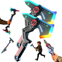 (Red*2, -) Dual Axe Blade Interstellar Spark Battle Blade, LED Light with Mist Spray, USB Rechargeable Toy