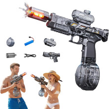 (Black, -) Elektrische Wasserpistole Erwachsene, automatische Spritzpistole 8m Reichweite, aufladbar Pool