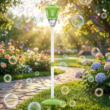 (Green, 1pcs) Kuplakone valolla ja musiikilla, automaattinen seisova kuplakone takapihalle ja juhliin