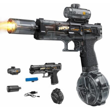 (E-black, -) Elektrische Wasserpistole, Mündungsfeuer, 400ml Tank, automatisch Dauerfeuer Pool & Strand