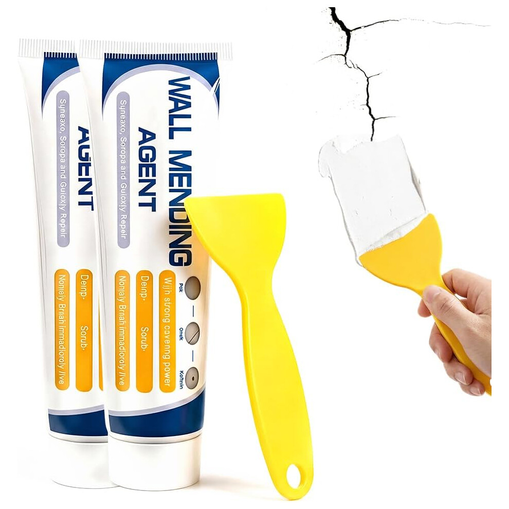 (2Pcs, -) Drywall Patch Repair Kit, Wall Repair Paste With Scraper, Filler For Nail Holes, Cracks, Dents 5437707008636