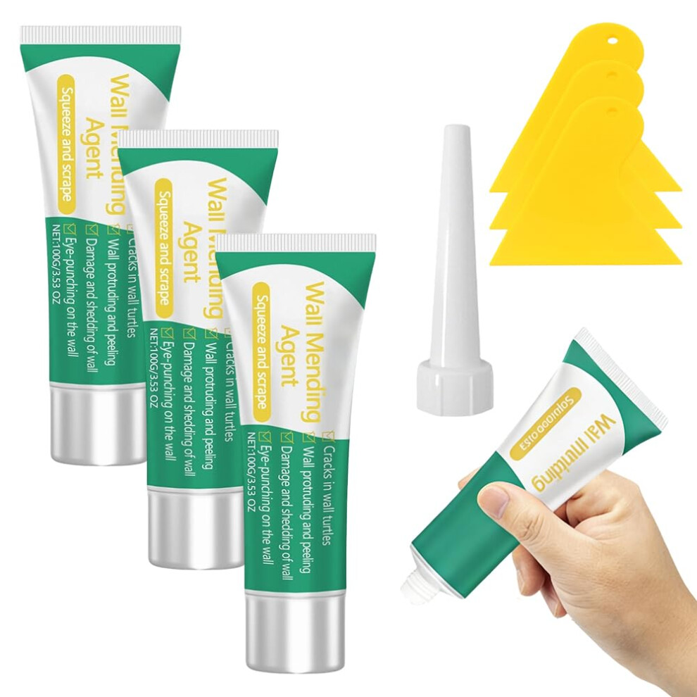 (3Pc, -) Drywall Patch Repair Kit With Scraper, Wall Mending Agent For Holes, Cracks & Small Damage 5437707008896