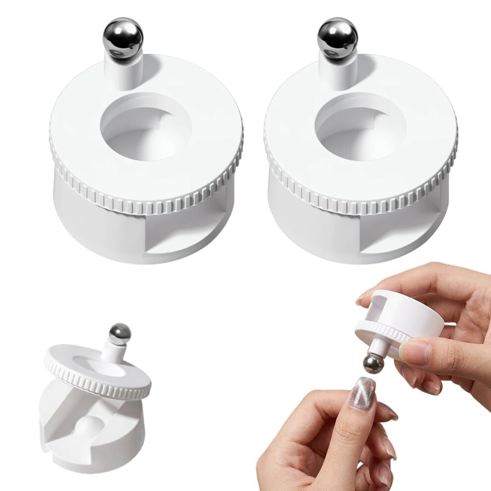 Oimg (2Pcwhite, -) Rotating Cat Eye Magnet For Nail Art, 360 Rotating Tool For Gel Polish, Uniform Magnetic Force