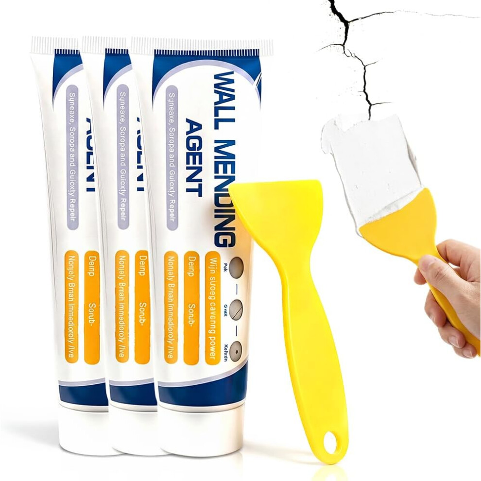 (3Pcs, -) Drywall Patch Repair Kit, Wall Repair Paste With Scraper, Filler For Nail Holes, Cracks, Dents 5437707008643