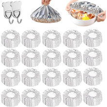 (100Pcs, -) Uudelleenkäytettävät alumiinifolio ruokakannet, pop-up tinapaperikansi jääkaappiin ja ateriavalmistukseen