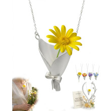 (1pc, -) DIY boeket ketting bloem boeket sieraden mini bloemen hanger handgemaakt cadeau