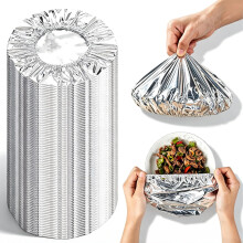 (100PCS, -) 200 kpl alumiinifolio eristyskupuja, paksunnettu uudelleenkäytettävä, lämmönkestävä keittiöön