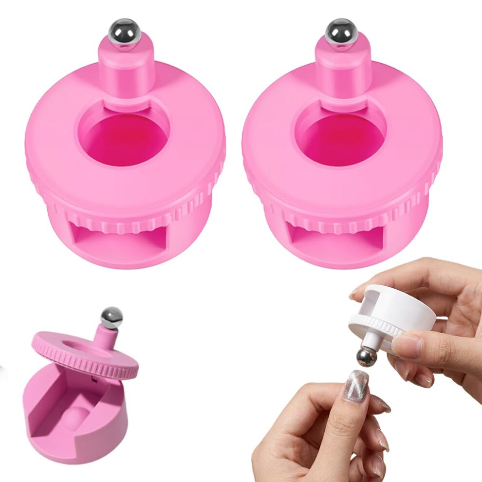 Oimg (2Pcpink, -) Rotating Cat Eye Magnet For Nail Art, 360 Rotating Tool For Gel Polish, Uniform Magnetic Force