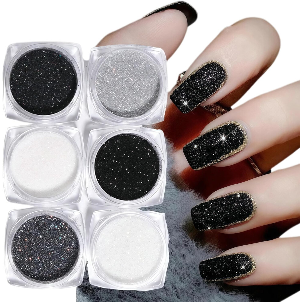 Oimg Light (01, -) Nail Glitter Set 6 Colours, Chunky Flakes & Rainbow Sequins, High Shine Reflective Powder For Art