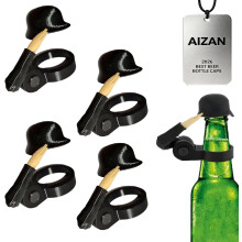 (Black, 4PCS) Detailní vojenské salutující pivní čepice, znovupoužitelná helma na pivní láhev, pijácký doplněk